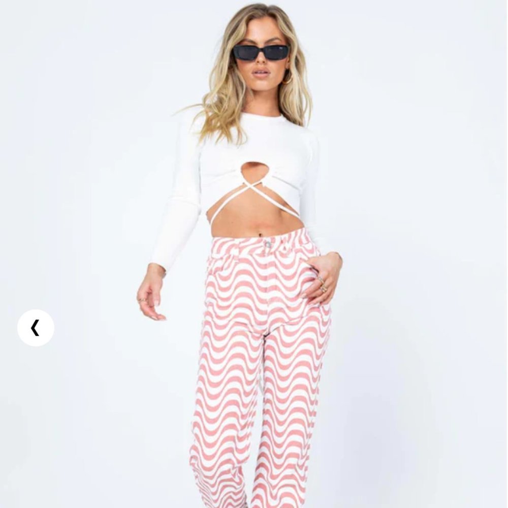 Princess Polly Lorraine Long Sleeve Crop Top White